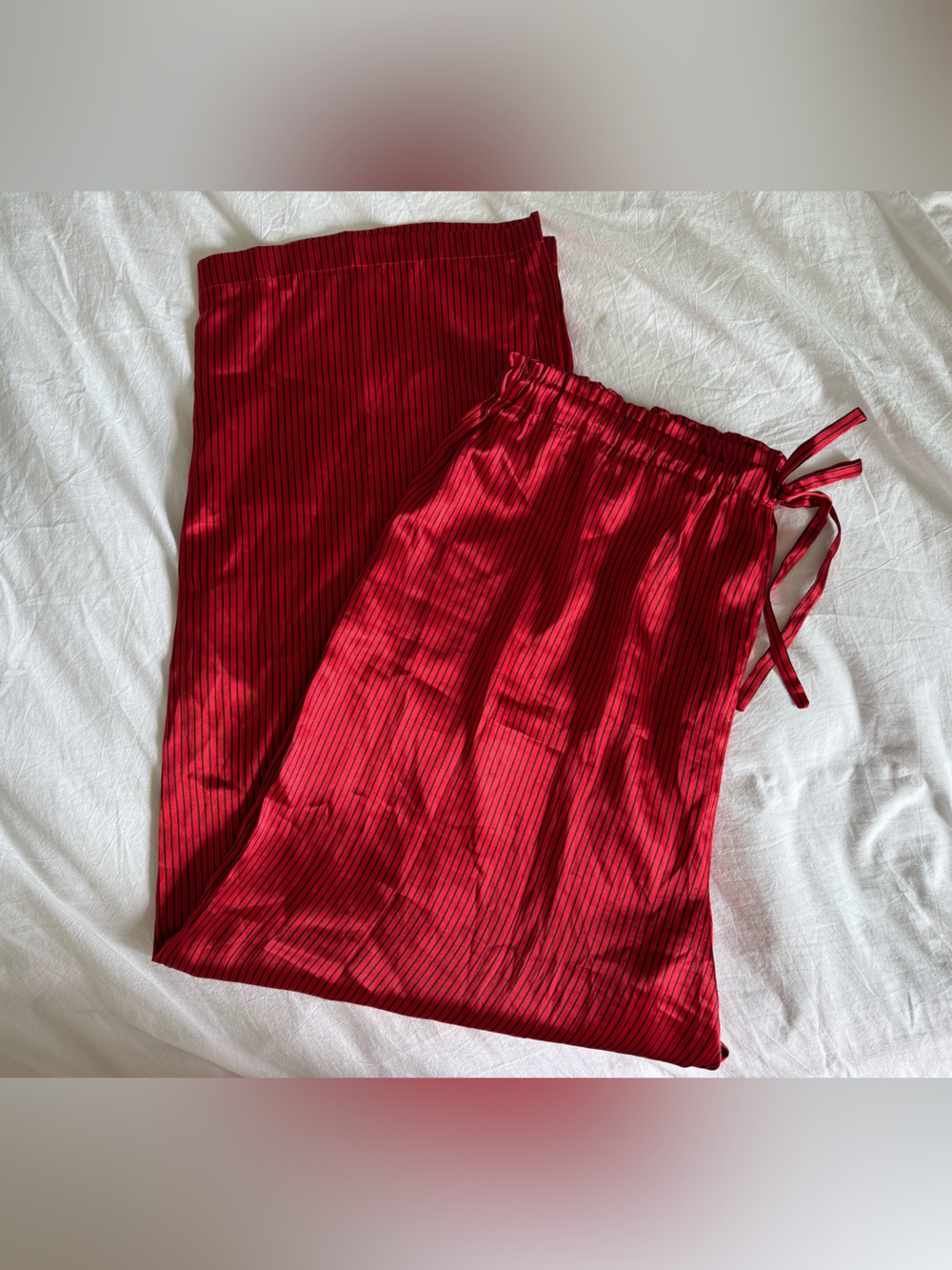 Lane Bryant Intimates Red and Black Pinstripe Satin Pyjama Pant